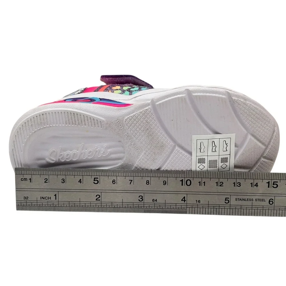 Skechers Baby Girls Slip-on Light-up Sneaker Size 6 Pink-Purple-Mult Lightweight